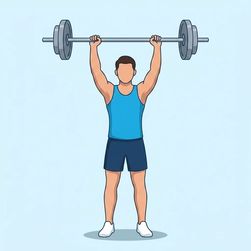Barbell Overhead Press, illustrated