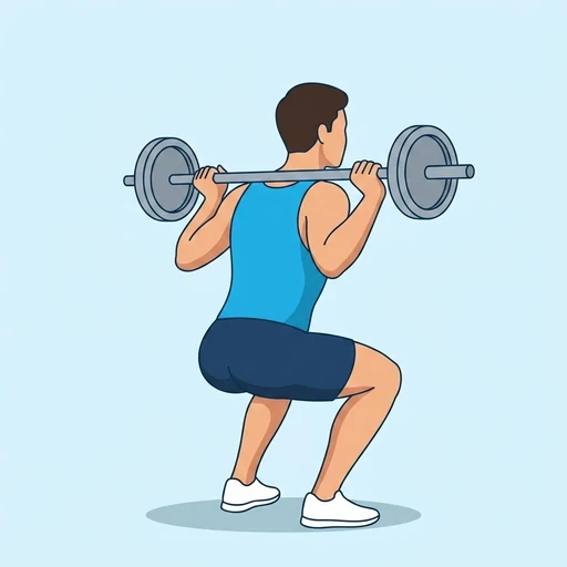 Barbell Back Squat, illustrated